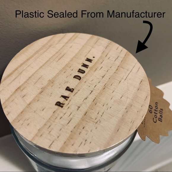 NWT Rae Dunn “BLESSED” 5.5in Glass Jar/Storage Canister Filled w/ Cotton Balls. - Picture 2 of 7